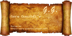 Gere Gusztáv névjegykártya